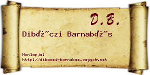 Dibáczi Barnabás névjegykártya